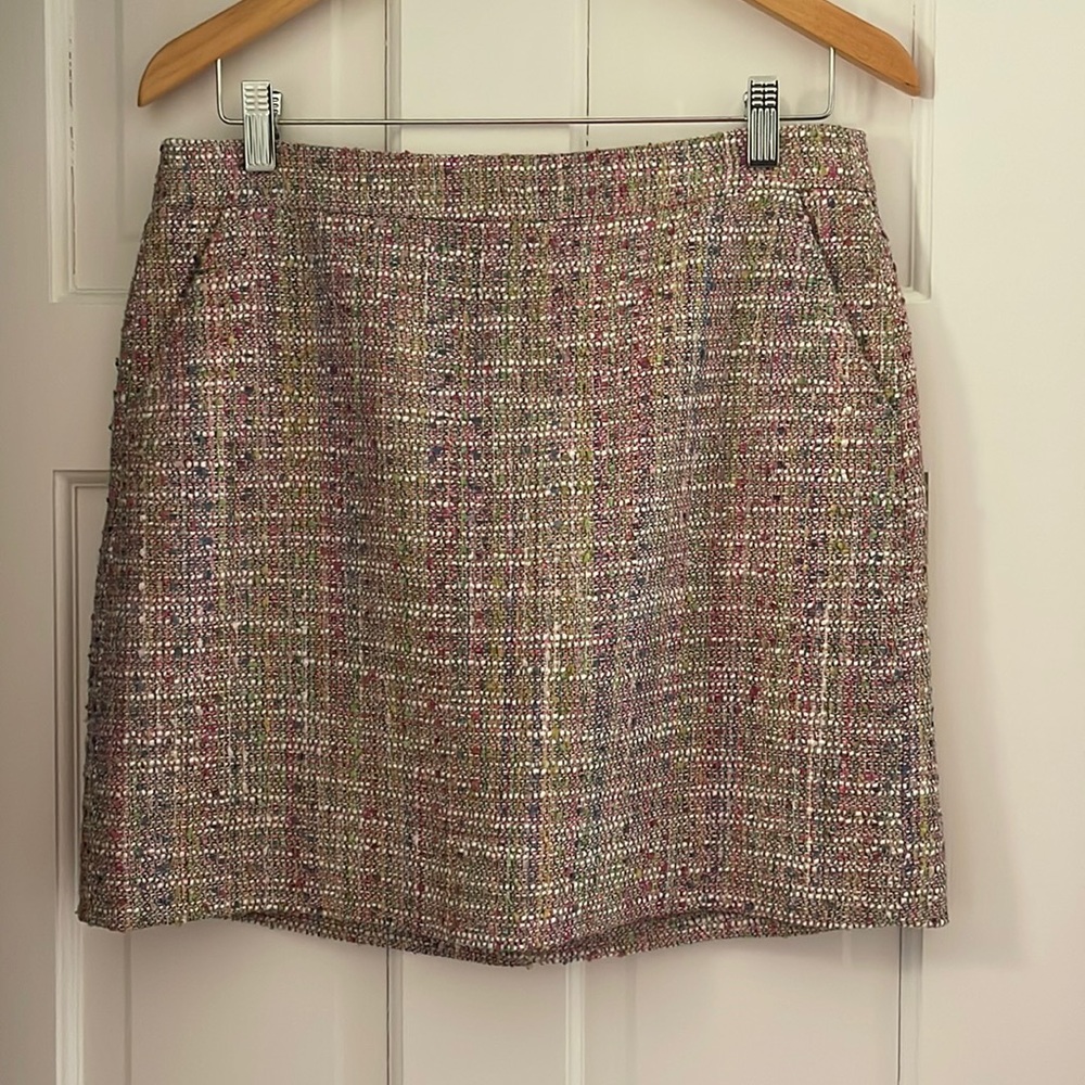 Jcrew pink tweed mini skirt size 8